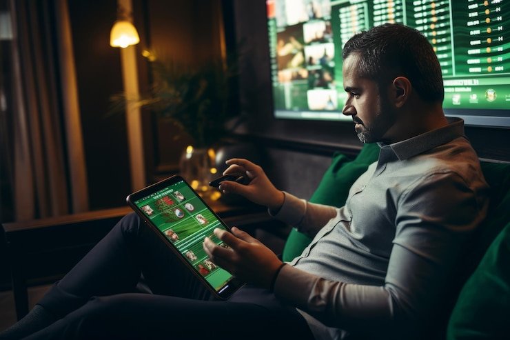 Captain's Bounty mobile interface showing live football and casino games